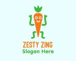 Carrot Veggie Cartoon logo design