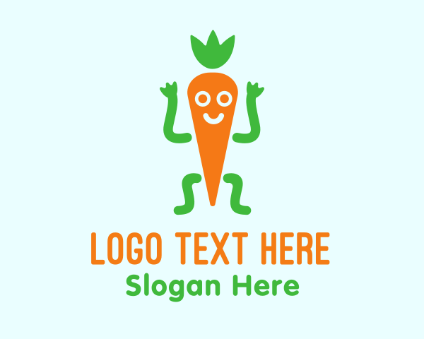 Carrot Veggie Cartoon logo