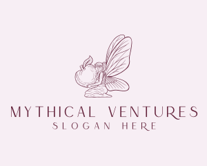 Mythical Pixie Fairy Wings  logo design