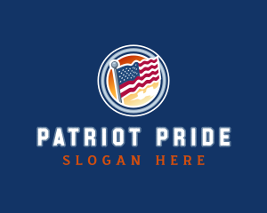 Patriotic American Flag logo design