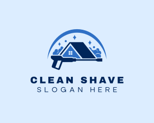 Pressure Washer House Cleaning logo design