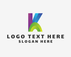 Creative Gradient Letter K logo