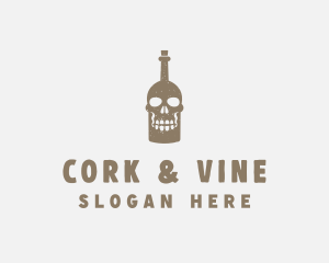 Skull Bottle Bar logo design