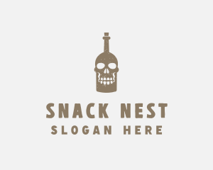 Skull Bottle Bar logo design