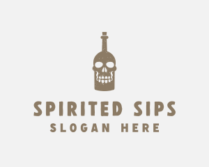 Skull Bottle Bar logo design