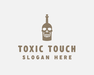 Skull Bottle Bar logo design