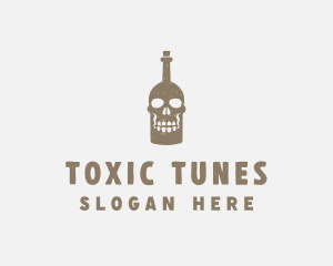 Skull Bottle Bar logo design