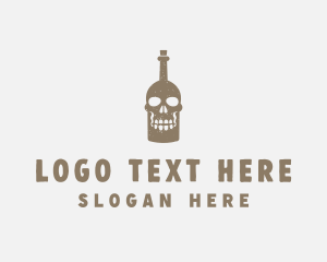 Indie - Skull Bottle Bar logo design