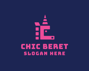 Pixel Unicorn Letter C logo design