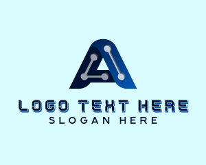 Tech Circuit Letter A Logo