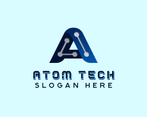 Tech Circuit Letter A logo design