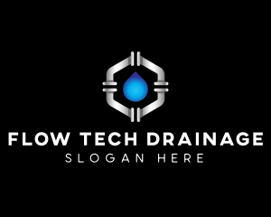 Water Droplet Plumbing logo design