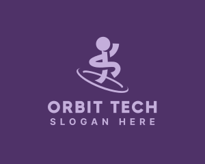 Running Person Orbit logo design