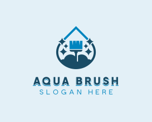 Cleaner Brush Housekeeping logo design