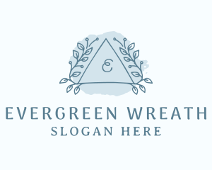 Watercolor Leaf Wreath Spa logo design