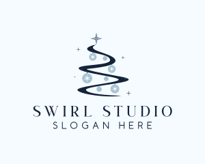 Christmas Tree Swirl logo design