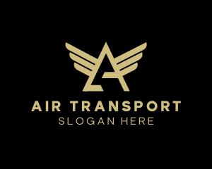 Wings Aviation Letter A logo design