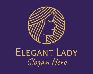 Pretty Gold Lady  logo design