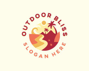 Tropical Beach Vacation logo design