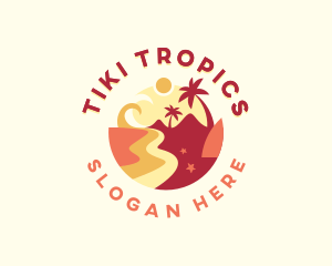 Tropical Beach Vacation logo design