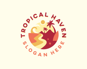 Tropical Beach Vacation logo design