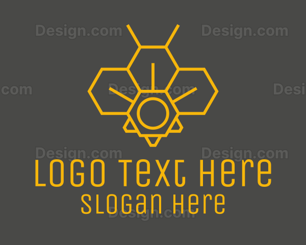 Yellow Honeycomb Outline Logo