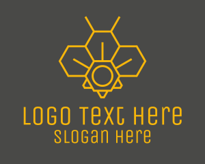 Yellow Honeycomb Outline logo