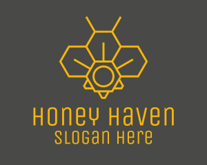 Yellow Honeycomb Outline logo