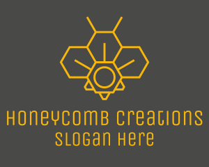 Yellow Honeycomb Outline logo design