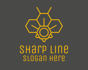 Yellow Honeycomb Outline logo design