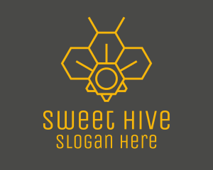 Yellow Honeycomb Outline logo