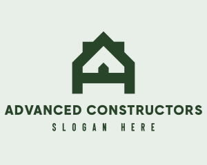 Geometric House Letter A  logo design