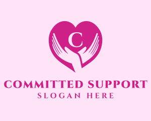 Love Support Heart Hand logo design