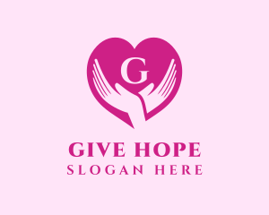 Love Support Heart Hand logo design