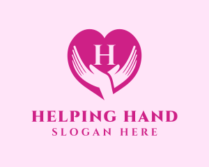 Love Support Heart Hand logo design