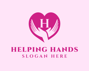 Love Support Heart Hand logo design