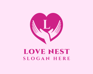 Love Support Heart Hand logo design