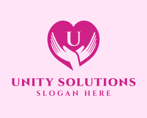 Love Support Heart Hand logo design