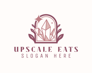 Leaf Arch Crystal Gem logo design