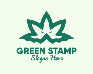 Green Weed Bat logo design