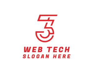 Digital Tech Number 3 logo design