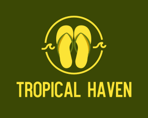 Tropical Summer Slippers logo design