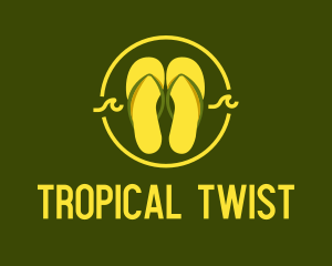 Tropical Summer Slippers logo design