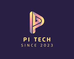 Tech Media Software Letter P logo design