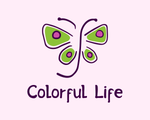 Colorful Butterfly Doodle logo design