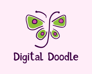 Colorful Butterfly Doodle logo