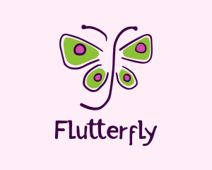 Colorful Butterfly Doodle logo