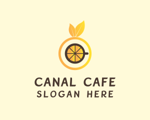 Orange Coffee Cup Cafe logo design