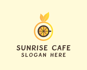 Orange Coffee Cup Cafe logo design