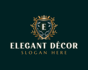 Elegant Shield Crown logo design